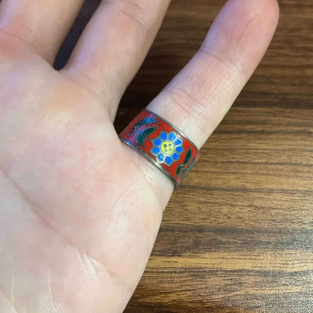 Thai Colorful Sterling Silver Band